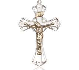 [2659GF/SSY] Two-Tone GF/SS Crucifix Medal - With Box