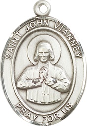 [7282SS] Sterling Silver Saint John Vianney Medal