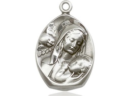 [3001SS] Sterling Silver Madonna &amp; Child Medal