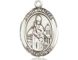[7285SS] Sterling Silver Saint Walter of Pontnoise Medal