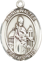 [7285SS] Sterling Silver Saint Walter of Pontnoise Medal