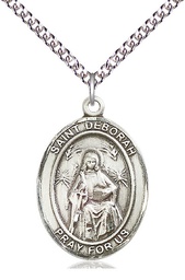 [7286SS/24SS] Sterling Silver Saint Deborah Pendant on a 24 inch Sterling Silver Heavy Curb chain