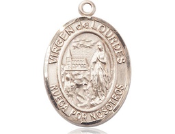 [7288SPGF] 14kt Gold Filled Virgen de Lourdes Medal