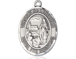 [7288SPSS] Sterling Silver Virgen de Lourdes Medal