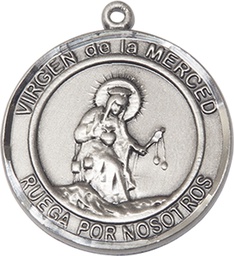 [7289RDSPSS] Sterling Silver Virgen de la Merce Medal