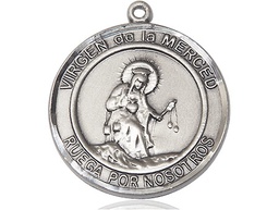 [7289RDSPSS] Sterling Silver Virgen de la Merce Medal