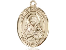 [7290GF] 14kt Gold Filled Mater Dolorosa Medal