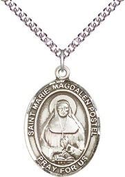 [7294SS/24SS] Sterling Silver Marie Magdalen Postel Pendant on a 24 inch Sterling Silver Heavy Curb chain