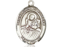 [7297SS] Sterling Silver Saint Lidwina of Schiedam Medal