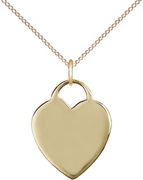 [3200GF/18GF] 14kt Gold Filled Heart Pendant on a 18 inch Gold Filled Light Curb chain