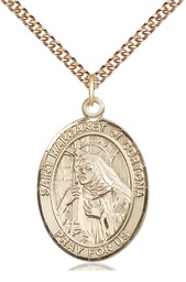 [7301GF/24GF] 14kt Gold Filled Saint Margaret of Cortona Pendant on a 24 inch Gold Filled Heavy Curb chain