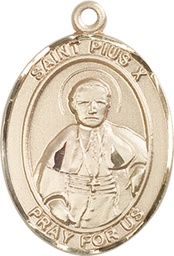 [7305GF] 14kt Gold Filled Saint Pius X Medal