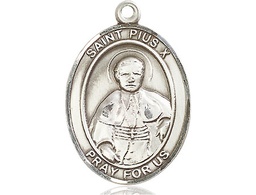 [7305SS] Sterling Silver Saint Pius X Medal