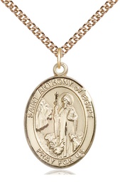 [7317GF/24GF] 14kt Gold Filled Saint Anthony of Egypt Pendant on a 24 inch Gold Filled Heavy Curb chain