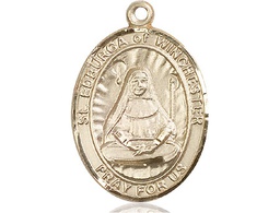 [7324GF] 14kt Gold Filled Saint Edburga of Winchester Medal