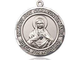 [7337RDSPSS] Sterling Silver Corazon Inmaculado de Maria Medal