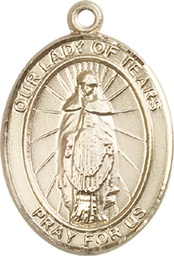 [7346GF] 14kt Gold Filled Our Lady of Tears Medal