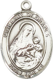 [7347SS] Sterling Silver Our Lady of Grapes Medal