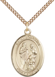 [7348GF/24GF] 14kt Gold Filled Saint Joachim Pendant on a 24 inch Gold Filled Heavy Curb chain