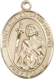 [7353GF] 14kt Gold Filled Saint Adrian of Nicomedia Medal