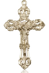 [0648KT] 14kt Gold Crucifix Medal