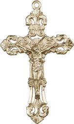 [0648KT] 14kt Gold Crucifix Medal