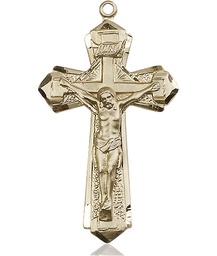 [0650KT] 14kt Gold Crucifix Medal