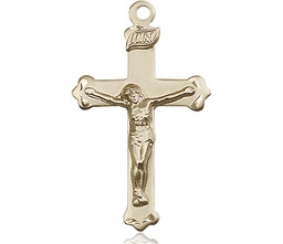 [0651KT] 14kt Gold Crucifix Medal
