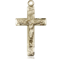 [0652KT] 14kt Gold Crucifix Medal