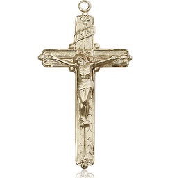 [0655KT] 14kt Gold Crucifix Medal