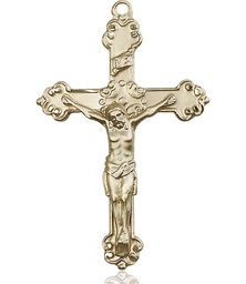 [0656KT] 14kt Gold Crucifix Medal