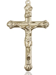 [0657KT] 14kt Gold Crucifix Medal