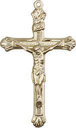 [0657KT] 14kt Gold Crucifix Medal