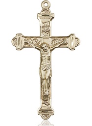 [0658KT] 14kt Gold Crucifix Medal