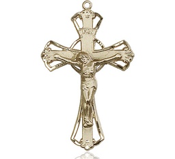 [0659KT] 14kt Gold Crucifix Medal