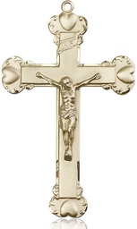 [0660KT] 14kt Gold Crucifix Medal