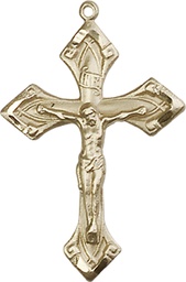 [0663KT] 14kt Gold Crucifix Medal