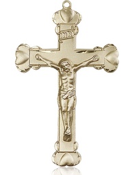 [0670KT] 14kt Gold Crucifix Medal