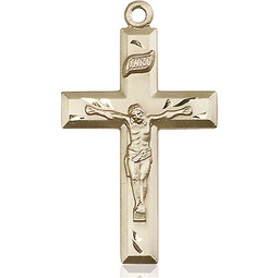 [2186KT] 14kt Gold Crucifix Medal