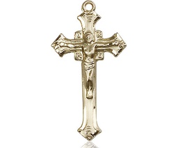 [2187KT] 14kt Gold Crucifix Medal