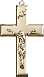 [2189KT] 14kt Gold Crucifix Medal