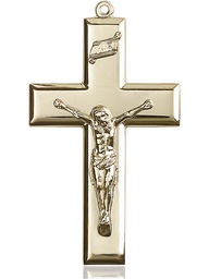 [2189KT] 14kt Gold Crucifix Medal