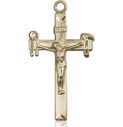 [2194KT] 14kt Gold Crucifix Medal