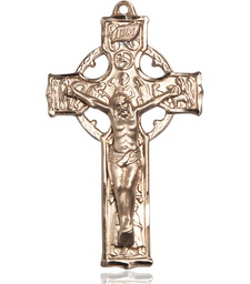 [5460KT] 14kt Gold Celtic Crucifix Medal