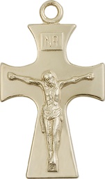 [5674KT] 14kt Gold Celtic Crucifix Medal