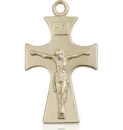 [5674KT] 14kt Gold Celtic Crucifix Medal
