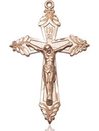 [6076KT] 14kt Gold Crucifix Medal
