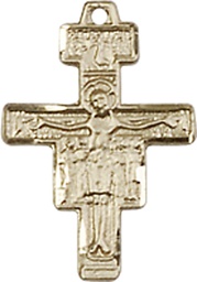 [6078KT] 14kt Gold San Damiano Crucifix Medal