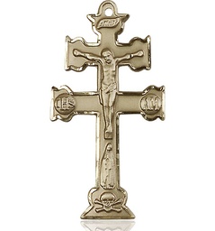 [6084KT] 14kt Gold Caravaca Crucifix Medal