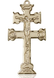 [6085KT] 14kt Gold Caravaca Crucifix Medal